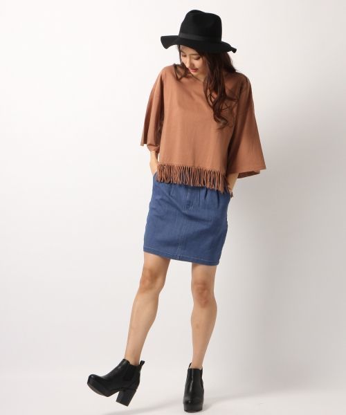 Heather（ヘザー）の「15FWベルトツキコクーンスカート　568418（スカート・レディース・ブルー/ネイビー/カーキ/ブラック/レッド系その他/ホワイト×ブラック・SMALL/MEDIUM）」の8枚目の写真