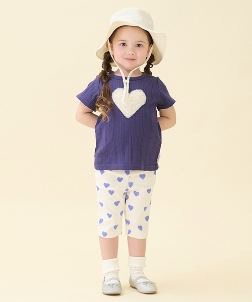 petit main(プティマイン)の「【タフコットン】7分丈レギンス(レギンス/スパッツ・キッズ・レモンイエロー/チャコール/キナリ/ブラック/アイボリー/ライトピンク/ライトベージュ・100cm/90cm/80cm/120cm/130cm/110cm)」の2枚目の写真