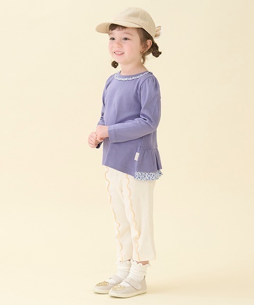 petit main(プティマイン)の「【タフコットン】7分丈レギンス(レギンス/スパッツ・キッズ・レモンイエロー/チャコール/キナリ/ブラック/アイボリー/ライトピンク/ライトベージュ・100cm/90cm/80cm/120cm/130cm/110cm)」の11枚目の写真