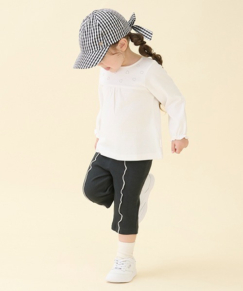 petit main(プティマイン)の「【タフコットン】7分丈レギンス(レギンス/スパッツ・キッズ・レモンイエロー/チャコール/キナリ/ブラック/アイボリー/ライトピンク/ライトベージュ・100cm/90cm/80cm/120cm/130cm/110cm)」の9枚目の写真