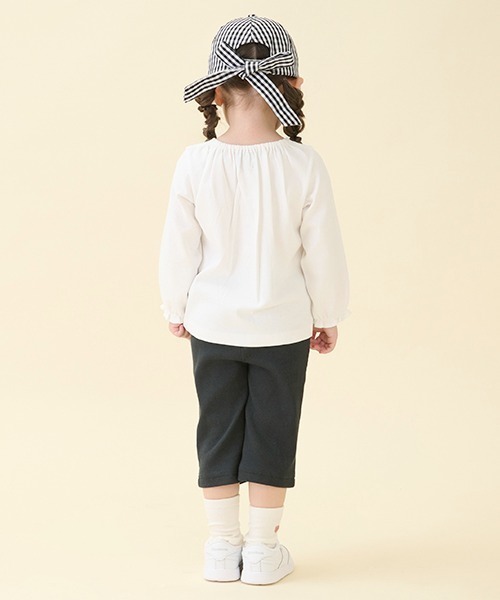 petit main(プティマイン)の「【タフコットン】7分丈レギンス(レギンス/スパッツ・キッズ・レモンイエロー/チャコール/キナリ/ブラック/アイボリー/ライトピンク/ライトベージュ・100cm/90cm/80cm/120cm/130cm/110cm)」の10枚目の写真