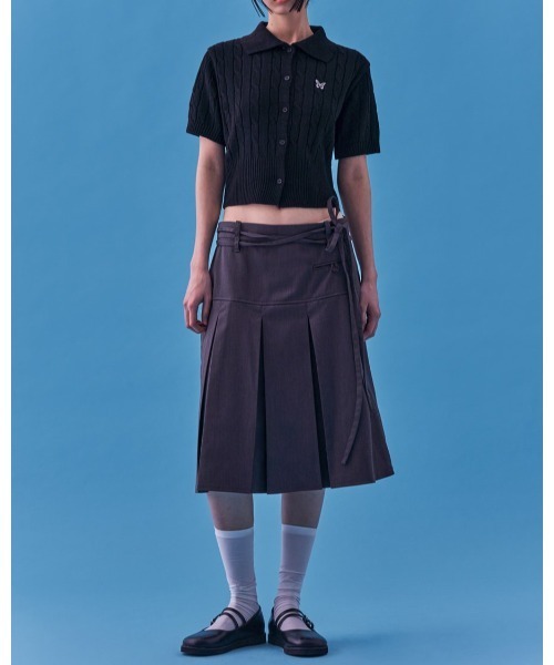 FANCY CLUB(ファンシークラブ)の「NASTY FANCY CLUB/ケーブルニットカーディガン 2123894(カーディガン/ボレロ・レディース・グレー/ブラック・FREE)」の4枚目の写真