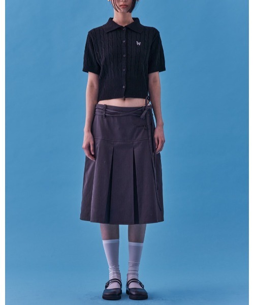 FANCY CLUB(ファンシークラブ)の「NASTY FANCY CLUB/ケーブルニットカーディガン 2123894(カーディガン/ボレロ・レディース・グレー/ブラック・FREE)」の5枚目の写真