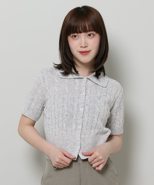 FANCY CLUB(ファンシークラブ)の「NASTY FANCY CLUB/ケーブルニットカーディガン 2123894(カーディガン/ボレロ・レディース・グレー/ブラック・FREE)」の11枚目の写真