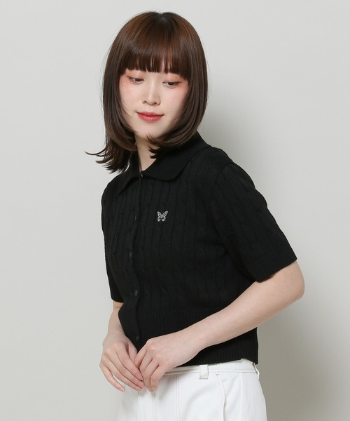 FANCY CLUB(ファンシークラブ)の「NASTY FANCY CLUB/ケーブルニットカーディガン 2123894(カーディガン/ボレロ・レディース・グレー/ブラック・FREE)」の14枚目の写真