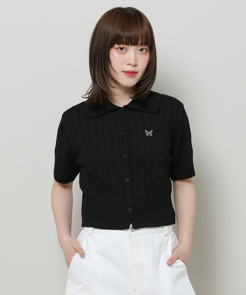 FANCY CLUB(ファンシークラブ)の「NASTY FANCY CLUB/ケーブルニットカーディガン 2123894(カーディガン/ボレロ・レディース・グレー/ブラック・FREE)」の15枚目の写真