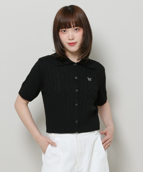 FANCY CLUB(ファンシークラブ)の「NASTY FANCY CLUB/ケーブルニットカーディガン 2123894(カーディガン/ボレロ・レディース・グレー/ブラック・FREE)」の13枚目の写真