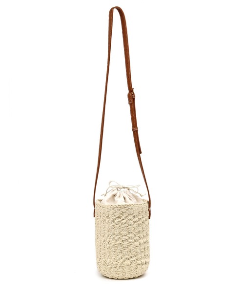 MIAN (ミアン)の「【MIAN】ドッキングペーパーショルダーバッグ ドロスト レザー コンビ 巾着 ペーパー 筒形 /2244-500-1(ショルダーバッグ・レディース・ブラウン/グレー/ブラック・FREE)」の12枚目の写真