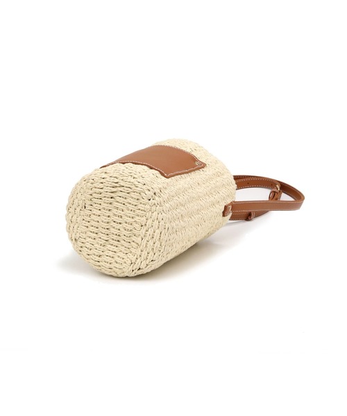 MIAN (ミアン)の「【MIAN】ドッキングペーパーショルダーバッグ ドロスト レザー コンビ 巾着 ペーパー 筒形 /2244-500-1(ショルダーバッグ・レディース・ブラウン/グレー/ブラック・FREE)」の10枚目の写真