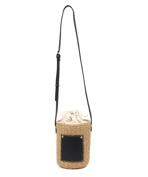 MIAN (ミアン)の「【MIAN】ドッキングペーパーショルダーバッグ ドロスト レザー コンビ 巾着 ペーパー 筒形 /2244-500-1(ショルダーバッグ・レディース・ブラウン/グレー/ブラック・FREE)」の5枚目の写真