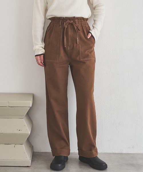 セール】フロントステッチデニムパンツ（デニム・チノ）【全ゴム