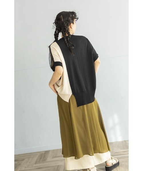 OSMOSIS（オズモーシス）の「レイヤードニットプルオーバー（ニット/セーター・レディース・ブルー/ブラック/その他・ONE SIZE）」の7枚目の写真