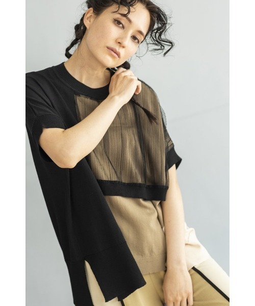 OSMOSIS（オズモーシス）の「レイヤードニットプルオーバー（ニット/セーター・レディース・ブルー/ブラック/その他・ONE SIZE）」の8枚目の写真