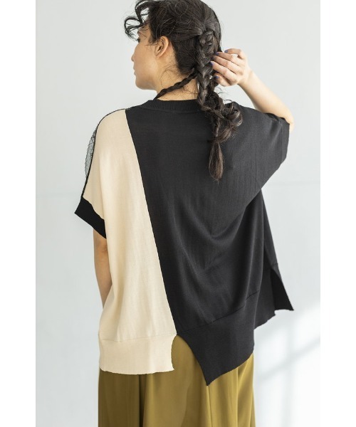 OSMOSIS（オズモーシス）の「レイヤードニットプルオーバー（ニット/セーター・レディース・ブルー/ブラック/その他・ONE SIZE）」の10枚目の写真