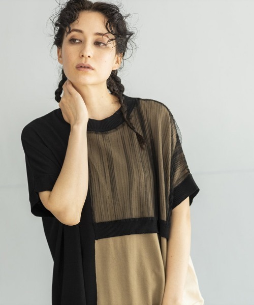 OSMOSIS（オズモーシス）の「レイヤードニットプルオーバー（ニット/セーター・レディース・ブルー/ブラック/その他・ONE SIZE）」の11枚目の写真