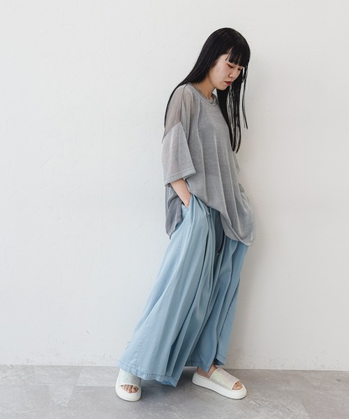 niko and...（ニコアンド）の「[MODE NORM CORE]リヨセルデニムボリュームパンツ（デニムパンツ・レディース・ライトブルー/ブラック/インディゴブルー・MEDIUM/LARGE）」の9枚目の写真