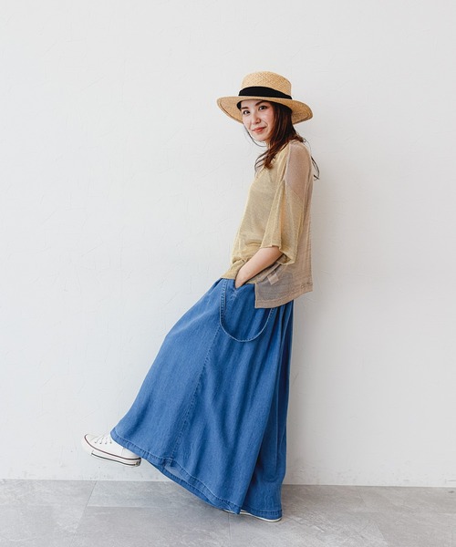 niko and...（ニコアンド）の「[MODE NORM CORE]リヨセルデニムボリュームパンツ（デニムパンツ・レディース・ライトブルー/ブラック/インディゴブルー・MEDIUM/LARGE）」の13枚目の写真