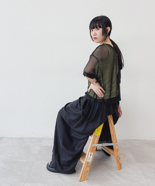 niko and...（ニコアンド）の「[MODE NORM CORE]リヨセルデニムボリュームパンツ（デニムパンツ・レディース・ライトブルー/ブラック/インディゴブルー・MEDIUM/LARGE）」の6枚目の写真