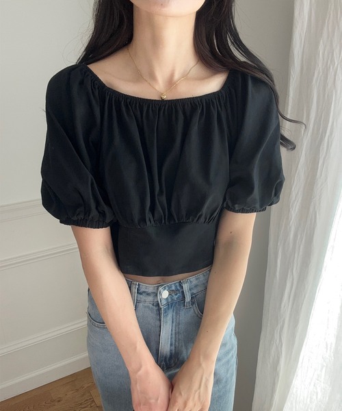LAUIR(ラウアー)の「2wayオフショル半袖トップス(シャツ/ブラウス・レディース・ホワイト/ナチュラル/ブラック・LARGE/MEDIUM)」の6枚目の写真