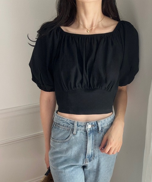 LAUIR(ラウアー)の「2wayオフショル半袖トップス(シャツ/ブラウス・レディース・ホワイト/ナチュラル/ブラック・LARGE/MEDIUM)」の7枚目の写真