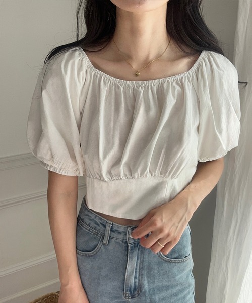 LAUIR(ラウアー)の「2wayオフショル半袖トップス(シャツ/ブラウス・レディース・ホワイト/ナチュラル/ブラック・LARGE/MEDIUM)」の9枚目の写真