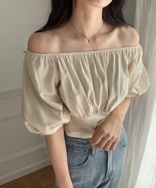 LAUIR(ラウアー)の「2wayオフショル半袖トップス(シャツ/ブラウス・レディース・ホワイト/ナチュラル/ブラック・LARGE/MEDIUM)」の15枚目の写真