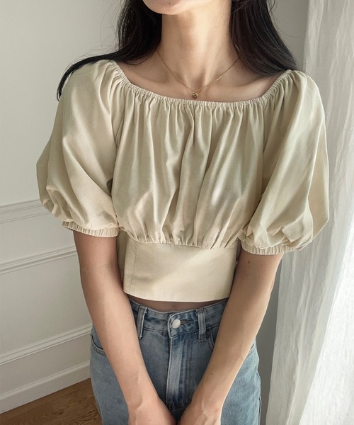 LAUIR(ラウアー)の「2wayオフショル半袖トップス(シャツ/ブラウス・レディース・ホワイト/ナチュラル/ブラック・LARGE/MEDIUM)」の16枚目の写真