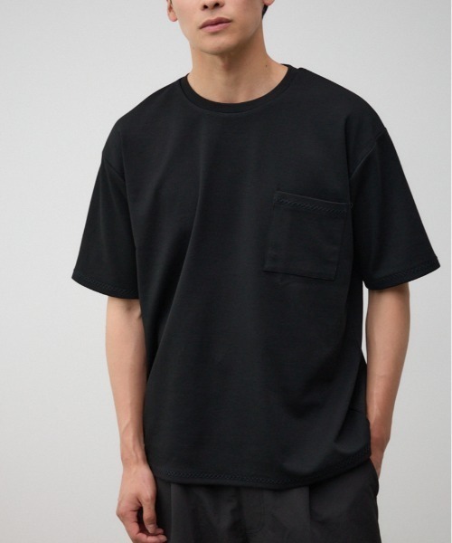 AZUL by moussy(アズールバイマウジー)の「ステッチデザインポケットTシャツ(Tシャツ/カットソー・メンズ・ホワイト/ブラック/グレー・MEDIUM/LARGE)」の2枚目の写真
