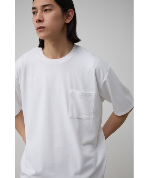 AZUL by moussy(アズールバイマウジー)の「ステッチデザインポケットTシャツ(Tシャツ/カットソー・メンズ・ホワイト/ブラック/グレー・MEDIUM/LARGE)」の5枚目の写真