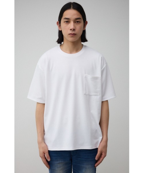 AZUL by moussy(アズールバイマウジー)の「ステッチデザインポケットTシャツ(Tシャツ/カットソー・メンズ・ホワイト/ブラック/グレー・MEDIUM/LARGE)」の7枚目の写真