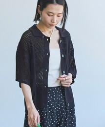 メッシュポロニットカーディガン