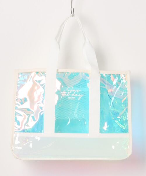 and it_（アンドイット）の「オーロラクリアバッグ（トートバッグ・レディース・アイボリー/ブラック・FREE）」の2枚目の写真