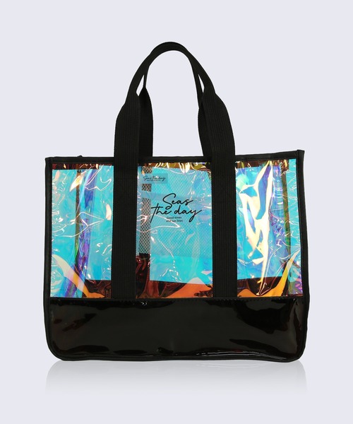 and it_（アンドイット）の「オーロラクリアバッグ（トートバッグ・レディース・アイボリー/ブラック・FREE）」の5枚目の写真