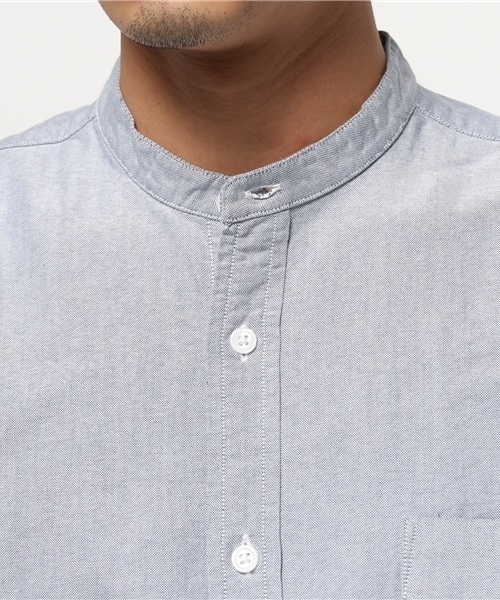 OUTLET（アウトレット）の「【CIAOPANIC TYPY】オックスバンドカラー（シャツ/ブラウス・メンズ・ホワイト/ネイビー・MEDIUM/LARGE）」の3枚目の写真