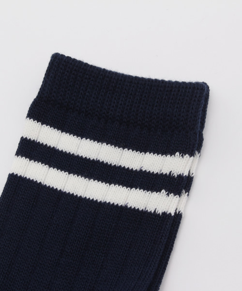 WEGO（ウィゴー）の「WEGO/カラー2ラインソックス（ソックス/靴下・レディース・ネイビー/カーキ/ホワイト・FREE）」の4枚目の写真