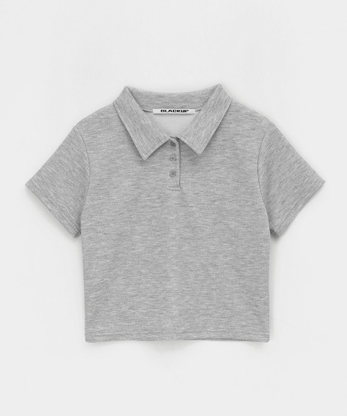 BLACKUP（ブラックアップ）の「[MADE] フェルナッツセミクロップポロカラー半袖Tシャツ（ポロシャツ・レディース・ネイビー/ホワイト/グレー・ONESIZE）」の15枚目の写真