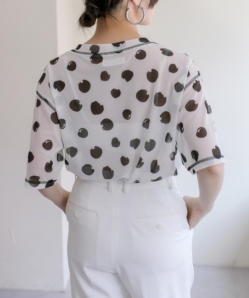 メッシュボーダーTシャツ【SUM1 STYLE】（Tシャツ/カットソー