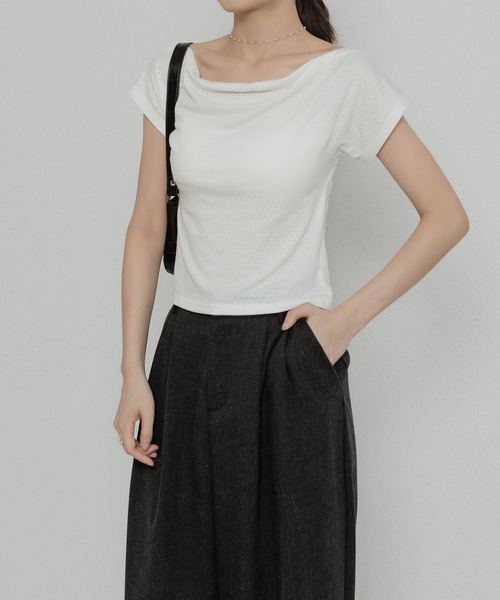 MAISON DE THERESE(メゾン ド テレーズ)の「ニットTシャツ(Tシャツ/カットソー・レディース・ブラック/グレー/ホワイト/レッド/ブラック系・FREE)」の18枚目の写真