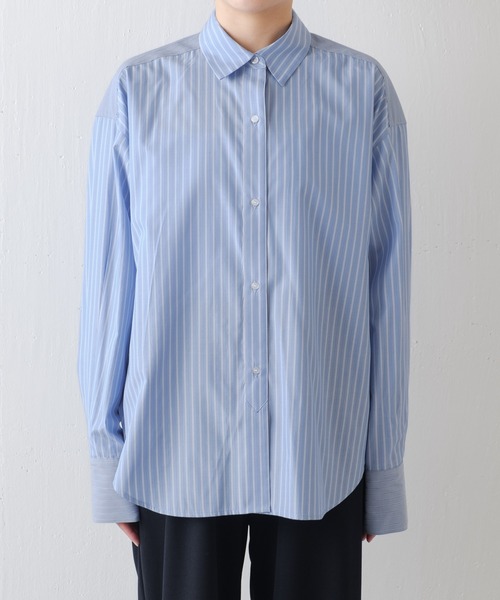 COLLAGE GALLARDAGALANTE（コラージュガリャルダガランテ）の「MIXストライプシャツ（シャツ/ブラウス・レディース・アイボリー/サックスブルー・FREE）」の18枚目の写真