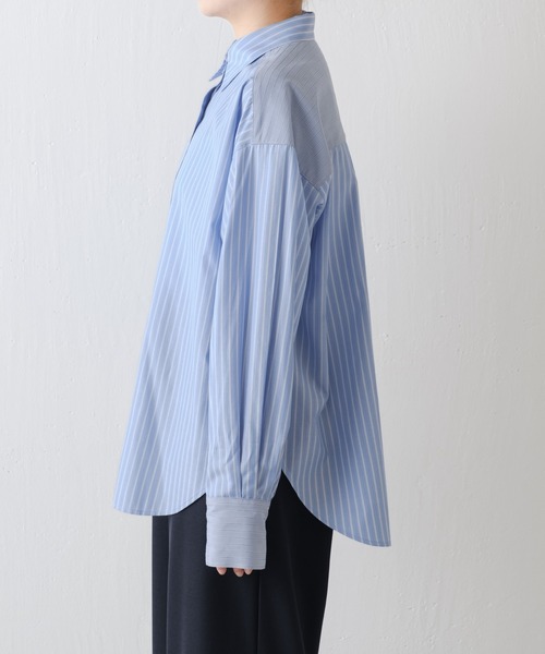 COLLAGE GALLARDAGALANTE（コラージュガリャルダガランテ）の「MIXストライプシャツ（シャツ/ブラウス・レディース・アイボリー/サックスブルー・FREE）」の19枚目の写真