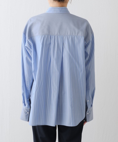 COLLAGE GALLARDAGALANTE（コラージュガリャルダガランテ）の「MIXストライプシャツ（シャツ/ブラウス・レディース・アイボリー/サックスブルー・FREE）」の20枚目の写真