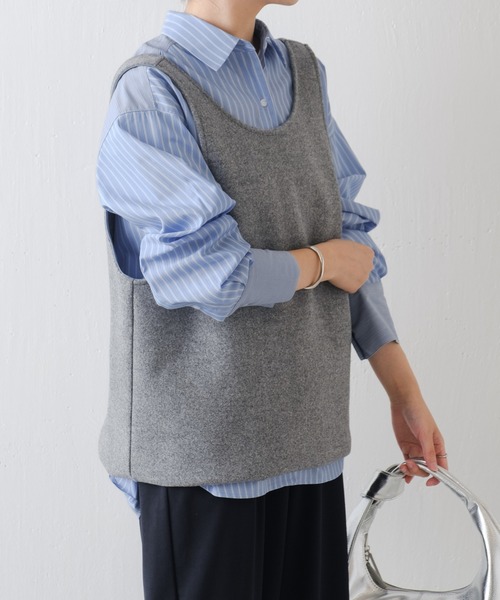 COLLAGE GALLARDAGALANTE（コラージュガリャルダガランテ）の「MIXストライプシャツ（シャツ/ブラウス・レディース・アイボリー/サックスブルー・FREE）」の13枚目の写真