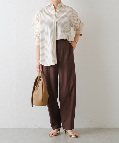 COLLAGE GALLARDAGALANTE（コラージュガリャルダガランテ）の「MIXストライプシャツ（シャツ/ブラウス・レディース・アイボリー/サックスブルー・FREE）」の3枚目の写真