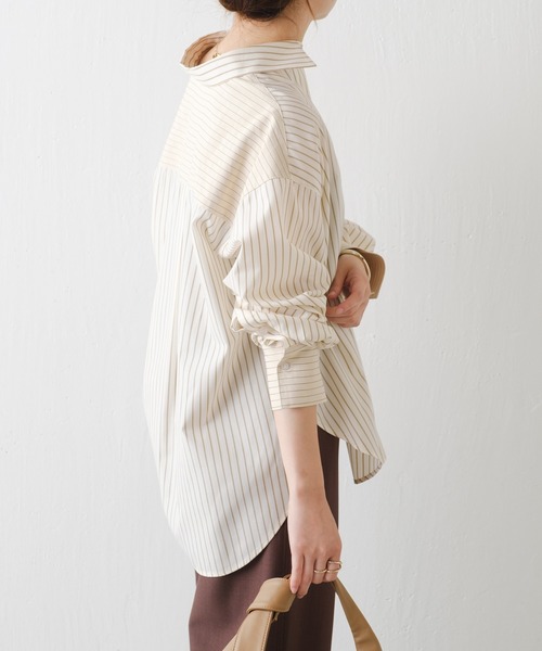 COLLAGE GALLARDAGALANTE（コラージュガリャルダガランテ）の「MIXストライプシャツ（シャツ/ブラウス・レディース・アイボリー/サックスブルー・FREE）」の7枚目の写真