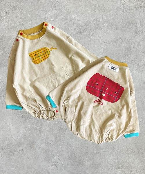 HOGAN RANCH WEAR（ホーガンランチウエア）の「マエウシロプリントボディシャツ（肌着・キッズ・グレー/アイボリー/グリーン・80/70）」の2枚目の写真