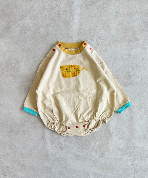 HOGAN RANCH WEAR（ホーガンランチウエア）の「マエウシロプリントボディシャツ（肌着・キッズ・グレー/アイボリー/グリーン・80/70）」の5枚目の写真