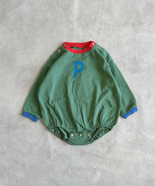 HOGAN RANCH WEAR（ホーガンランチウエア）の「マエウシロプリントボディシャツ（肌着・キッズ・グレー/アイボリー/グリーン・80/70）」の9枚目の写真