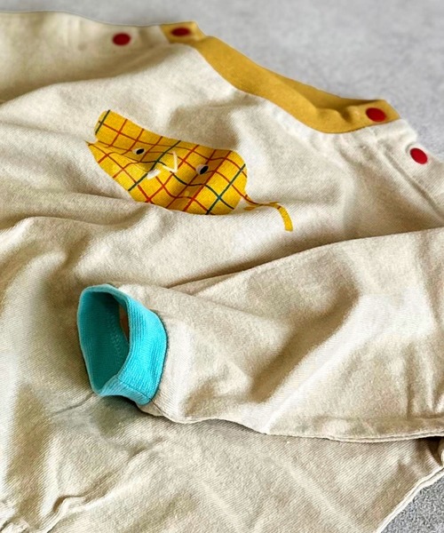 HOGAN RANCH WEAR（ホーガンランチウエア）の「マエウシロプリントボディシャツ（肌着・キッズ・グレー/アイボリー/グリーン・80/70）」の4枚目の写真