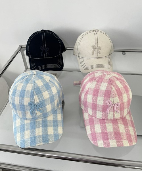 almo(アルモ)の「リボンキャップ(se)(キャップ・レディース・ホワイト/ブラック/ブラック×ホワイト/ブルー系その他/ピンク系その他/ホワイト×ピンク・FREE)」の15枚目の写真