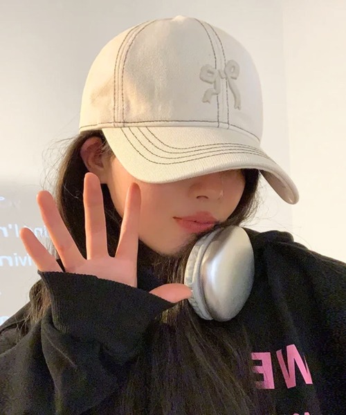 almo(アルモ)の「リボンキャップ(se)(キャップ・レディース・ホワイト/ブラック/ブラック×ホワイト/ブルー系その他/ピンク系その他/ホワイト×ピンク・FREE)」の17枚目の写真